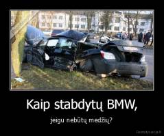 Kaip stabdytų BMW, - jeigu nebūtų medžių?