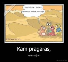 Kam pragaras, - kam rojus 