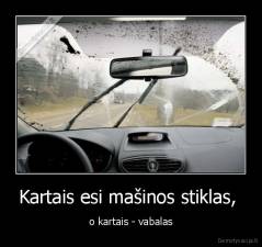 Kartais esi mašinos stiklas,  - o kartais - vabalas