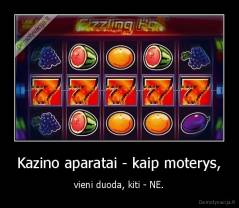 Kazino aparatai - kaip moterys, - vieni duoda, kiti - NE.