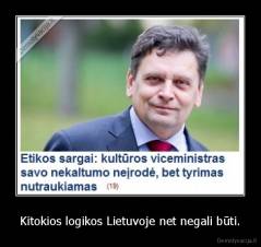 Kitokios logikos Lietuvoje net negali būti. - 