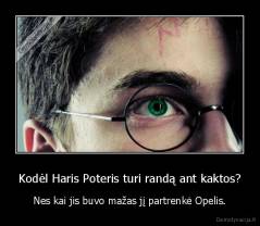 Kodėl Haris Poteris turi randą ant kaktos? - Nes kai jis buvo mažas jį partrenkė Opelis.