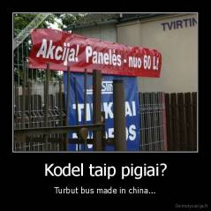 Kodel taip pigiai? - Turbut bus made in china...