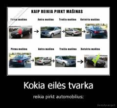 Kokia eilės tvarka - reikia pirkt automobilius: