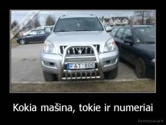 Kokia mašina, tokie ir numeriai - 