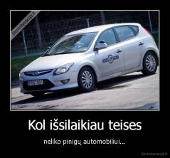 Kol išsilaikiau teises - neliko pinigų automobiliui...