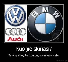 Kuo jie skiriasi? - Bmw greitas, Audi darbui, vw mazas sudas