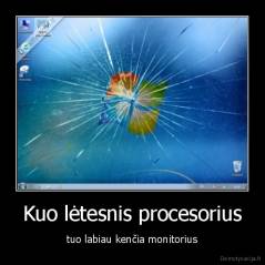 Kuo lėtesnis procesorius - tuo labiau kenčia monitorius