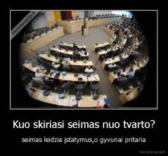 Kuo skiriasi seimas nuo tvarto? - seimas leidzia įstatymus,o gyvunai pritaria