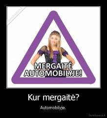 Kur mergaitė? - Automobilyje.