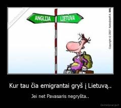 Kur tau čia emigrantai gryš į Lietuvą.. - Jei net Pavasaris negryšta..