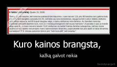 Kuro kainos brangsta,  - kažką galvot reikia