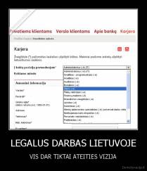 LEGALUS DARBAS LIETUVOJE - VIS DAR TIKTAI ATEITIES VIZIJA