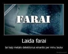 Laida farai - tai kaip metalo detektorius einantis per minu lauka