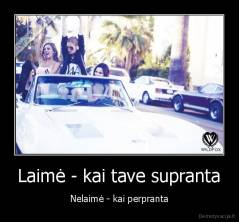 Laimė - kai tave supranta - Nelaimė - kai perpranta