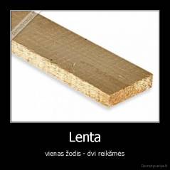 Lenta - vienas žodis - dvi reikšmės