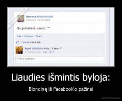 Liaudies išmintis byloja: - Blondinę iš Facebook'o pažinsi