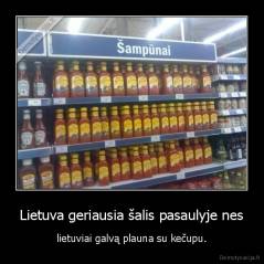 Lietuva geriausia šalis pasaulyje nes - lietuviai galvą plauna su kečupu.
