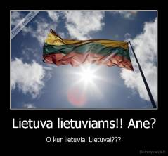 Lietuva lietuviams!! Ane? - O kur lietuviai Lietuvai???