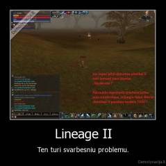 Lineage II - Ten turi svarbesniu problemu.