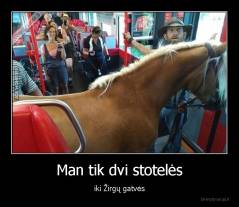 Man tik dvi stotelės - iki Žirgų gatvės