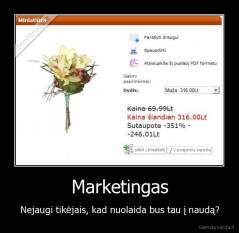 Marketingas - Nejaugi tikėjais, kad nuolaida bus tau į naudą?