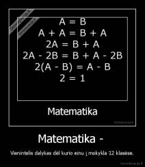 Matematika -  - Vienintelis dalykas dėl kurio einu į mokykla 12 klasėse.