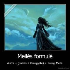 Meilės formulė - Aistra + (Laikas + Draugystė) = Tikroji Meilė