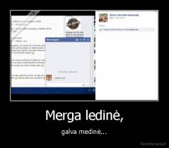 Merga ledinė, - galva medinė...