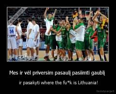 Mes ir vėl priversim pasaulį pasiimti gaublį  -  ir pasakyti where the fu*k is Lithuania!