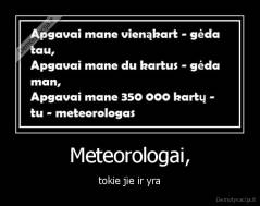 Meteorologai, - tokie jie ir yra