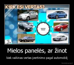 Mielos panelės, ar žinot - kiek vaikinas vertas įvertinimo pagal automobilį