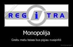 Monopolija - Greitu metu teises bus pigiau nusipirkti