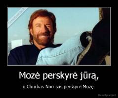 Mozė perskyrė jūrą, - o Chuckas Norrisas perskyrė Mozę.
