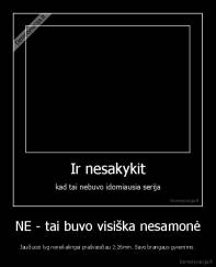 NE - tai buvo visiška nesamonė - Jaučiuosi lyg nereikalingai prašvaisčiau 2:26min. Savo brangaus gyvenimo.