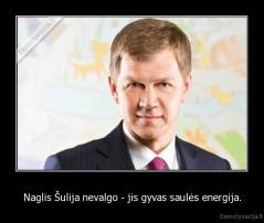 Naglis Šulija nevalgo - jis gyvas saulės energija. - 