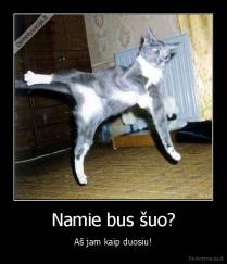 Namie bus šuo? - Aš jam kaip duosiu!