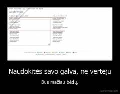 Naudokitės savo galva, ne vertėju - Bus mažiau bėdų.