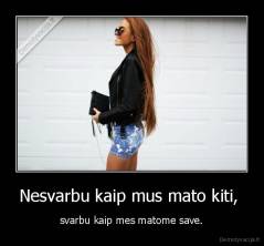 Nesvarbu kaip mus mato kiti,  - svarbu kaip mes matome save.