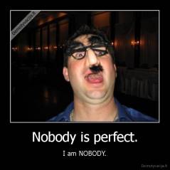 Nobody is perfect. - I am NOBODY.