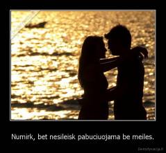 Numirk, bet nesileisk pabuciuojama be meiles. - 