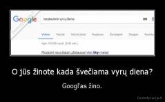 O jūs žinote kada švečiama vyrų diena? - Googl'as žino.