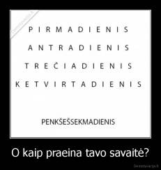 O kaip praeina tavo savaitė? - 