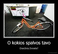 O kokios spalvos tavo - Oranžinis Dviratis?