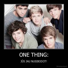 ONE THING: - JŪS JAU NUSIBODOT!