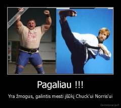 Pagaliau !!! - Yra žmogus, galintis mesti įšūkį Chuck'ui Norris'ui