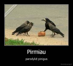 Pirmiau - parodykit pinigus