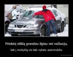 Priekinį stiklą grandau ilgiau nei važiuoju, - bet į mokyklą vis tiek vykstu automobiliu