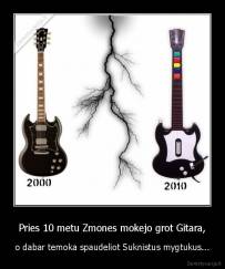 Pries 10 metu Zmones mokejo grot Gitara, - o dabar temoka spaudeliot Suknistus mygtukus...