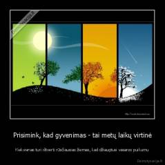 Prisimink, kad gyvenimas - tai metų laikų virtinė - Kiekvienas turi ištverti rūsčiausias žiemas, kad džiaugtusi vasaros puikumu